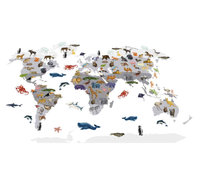 乙烯基地毯与北欧风格世界地图墙贴 - TenStickers