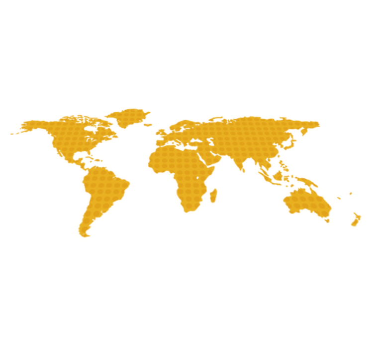 乙烯基地毯黄色圆点世界地图款 - TenStickers