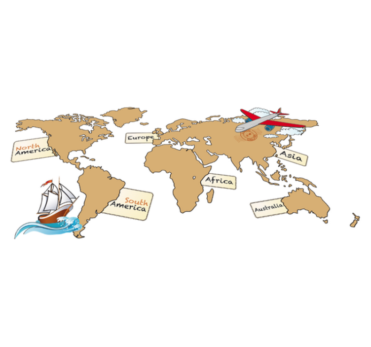 乙烯基地毯 世界地图英语版 - TenStickers