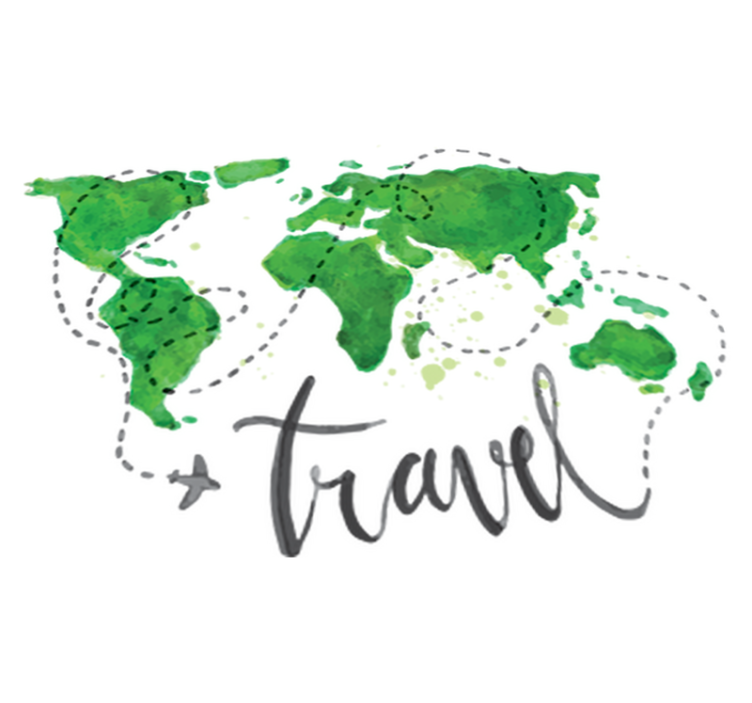 乙烯基地毯装饰世界地图旅行款 - TenStickers