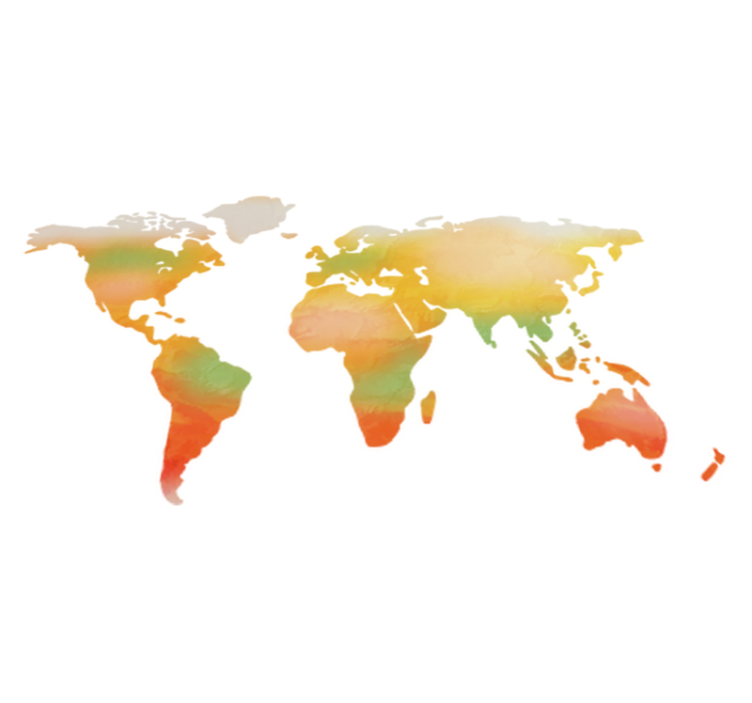 乙烯基地毯 彩色世界地图墙面贴纸 - TenStickers