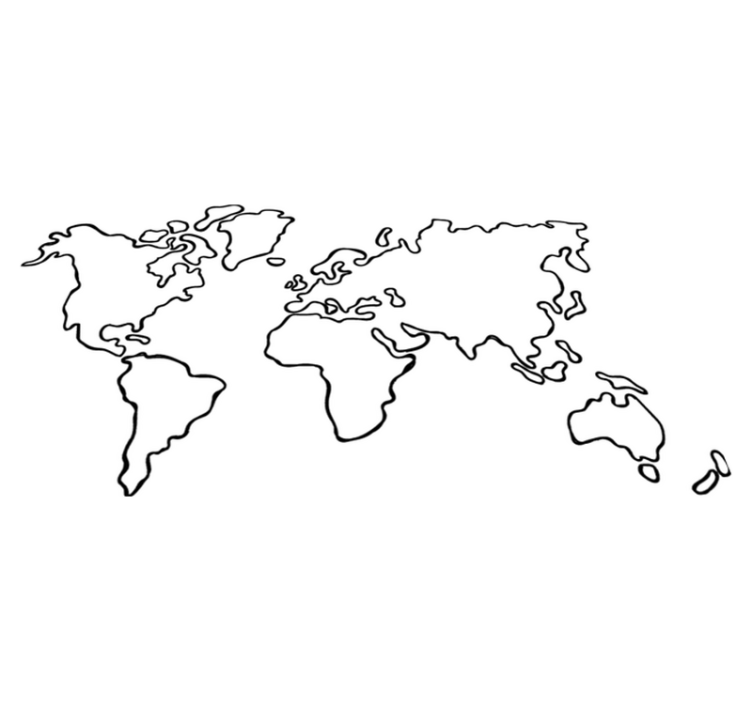 乙烯基地毯政治世界地图单色款 - TenStickers