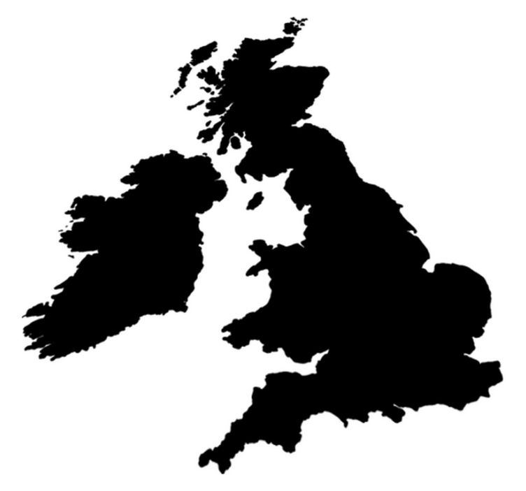 乙烯基地毯 英国单色地图 - TenStickers