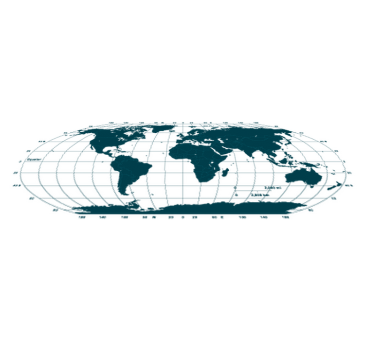 乙烯基地毯装饰性世界地图横版 - TenStickers