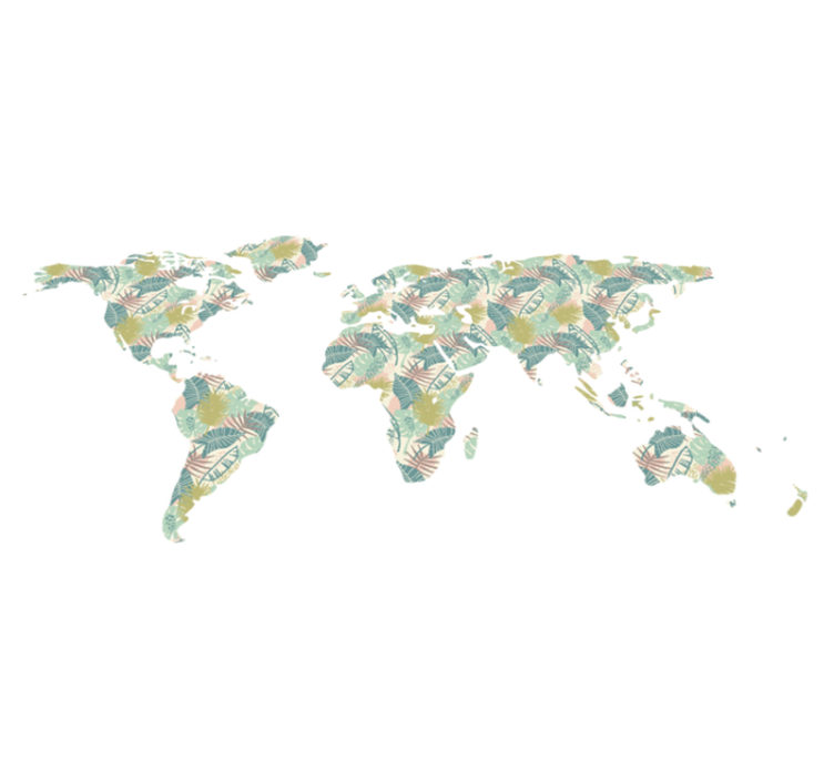 乙烯基地毯热带世界地图设计 - TenStickers