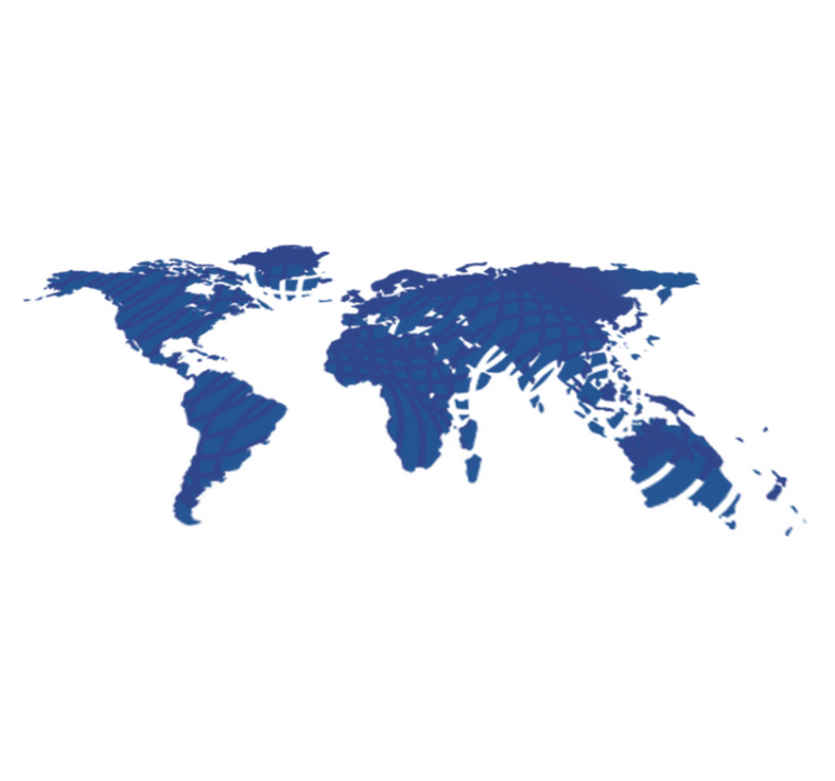 乙烯基地毯蓝色波浪世界地图 - TenStickers