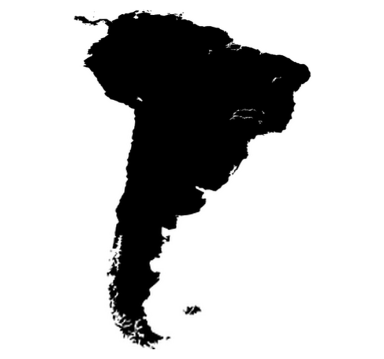 乙烯基地毯南美洲轮廓图 - TenStickers