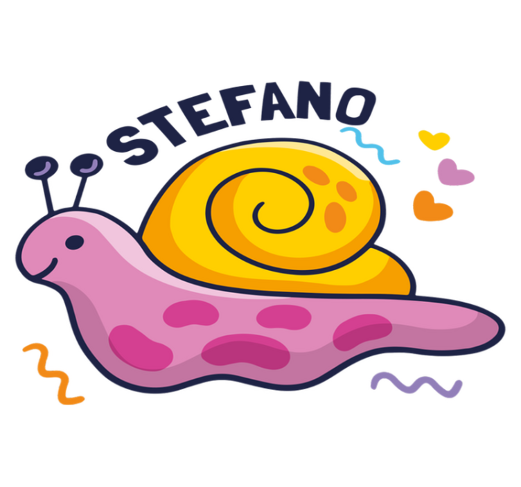 乙烯基地毯 儿童 彩色蜗牛带名字 - TenStickers