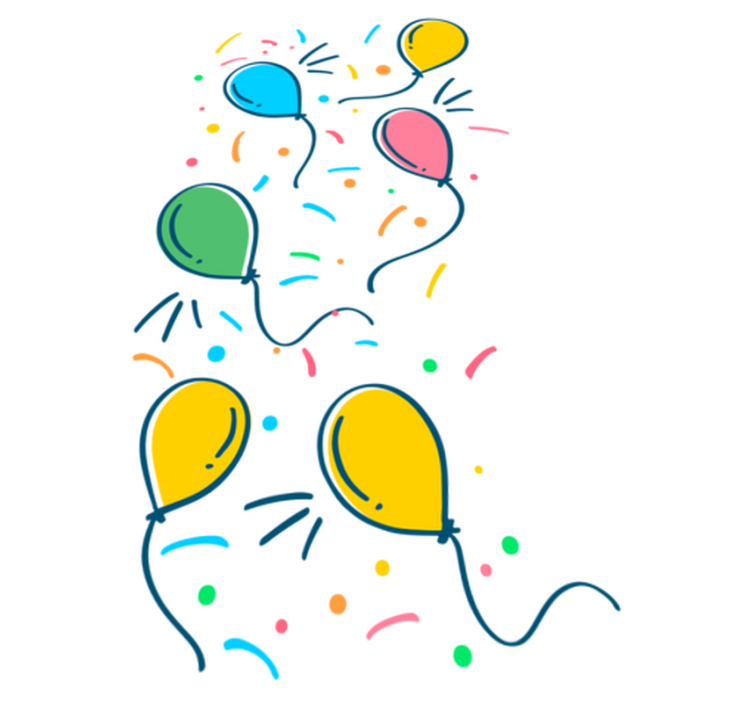 乙烯基地毯 儿童 彩色气球与五彩纸屑 - TenStickers