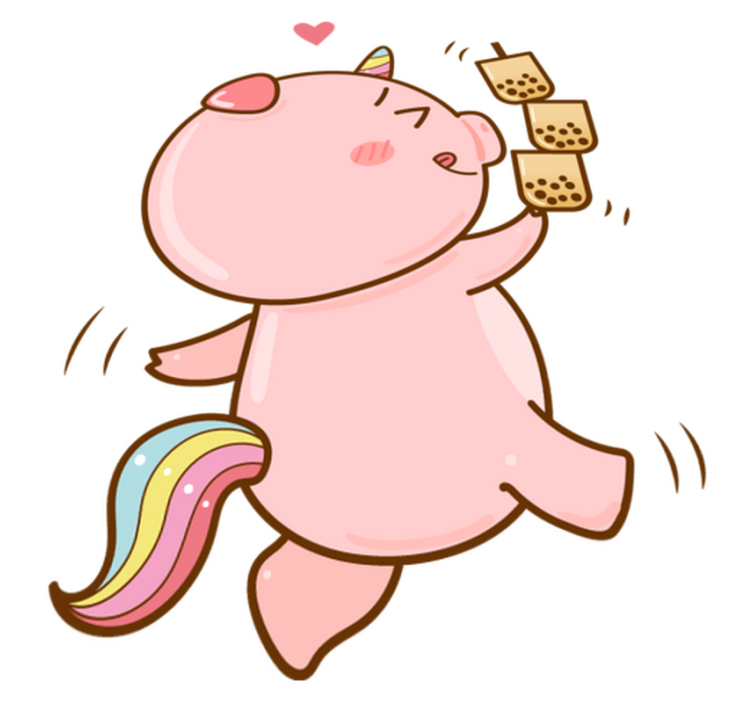 乙烯基地毯 儿童 卡通小猪独角兽 - TenStickers