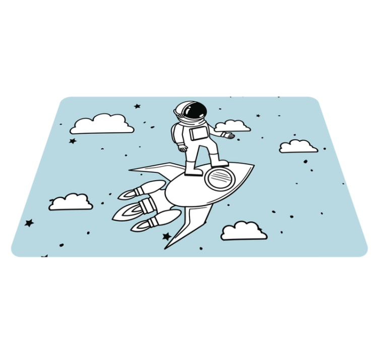 乙烯基地毯 儿童 火箭宇航员与星星 - TenStickers