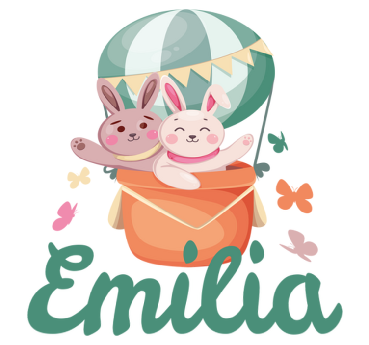 乙烯基地毯 儿童 定制气球小兔子 - TenStickers