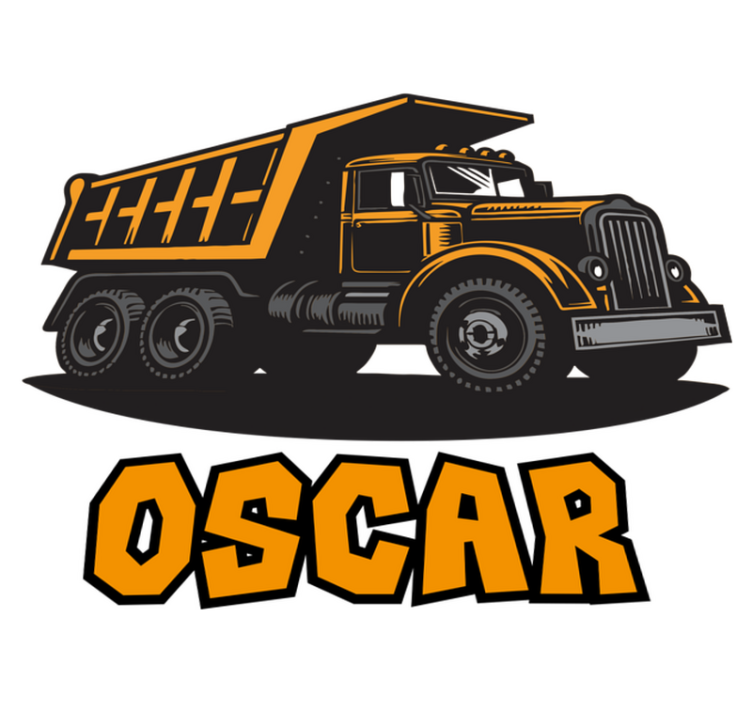 乙烯基地毯 儿童 个性化橙色工程车 - TenStickers