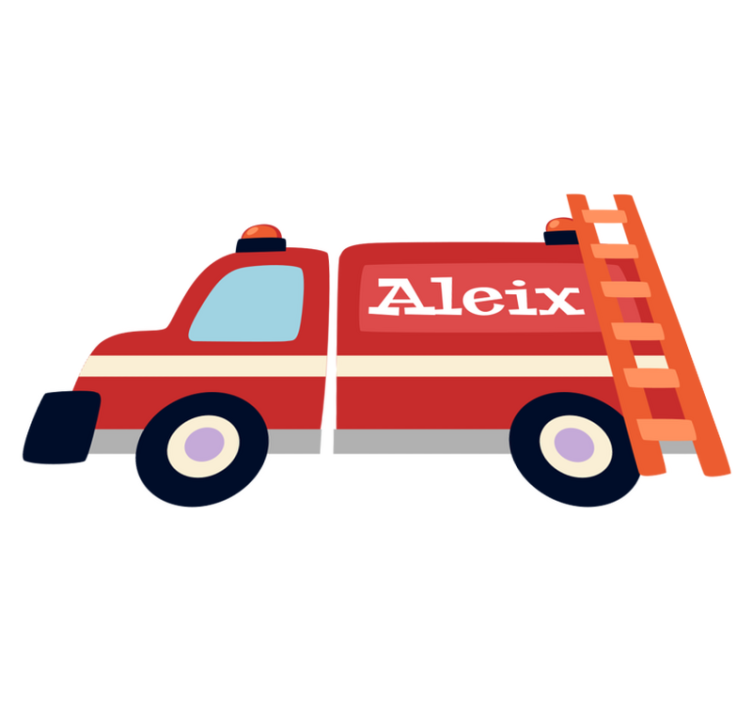 乙烯基地毯 儿童 彩色消防车 - TenStickers