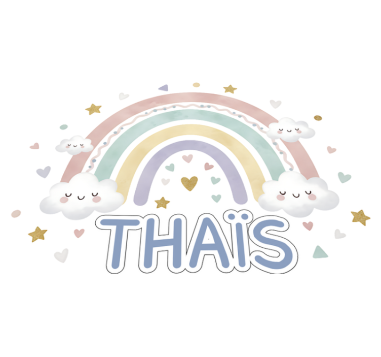 乙烯基地毯 儿童 粘贴彩虹与名字 - TenStickers