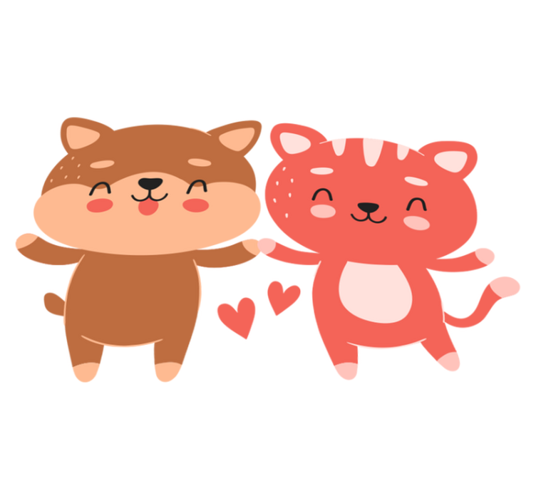 乙烯基地毯 儿童 狗狗友谊徽章 - TenStickers