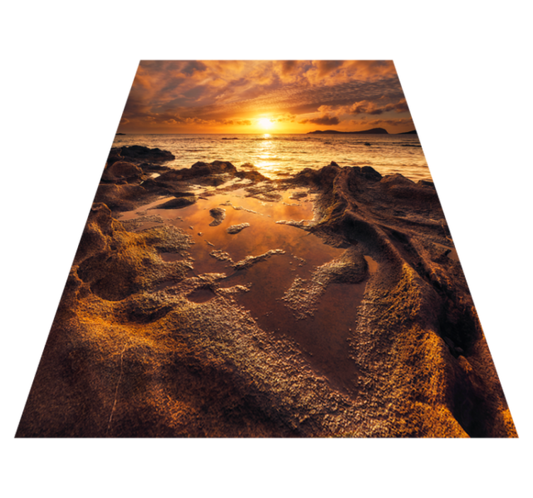 乙烯基地毯浴室云雾夕阳风景 - TenStickers