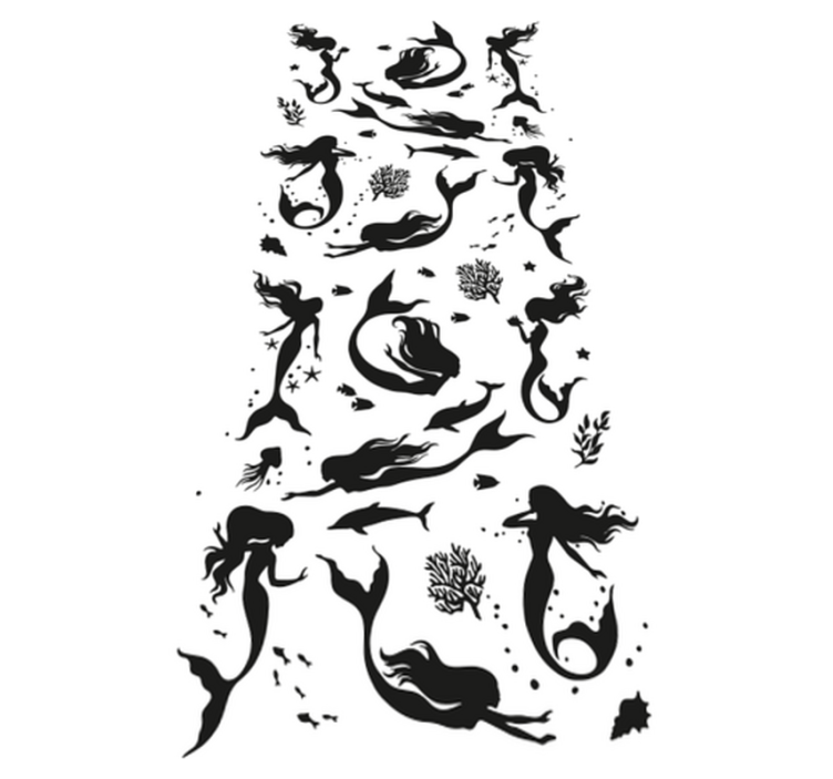 乙烯基地毯浴室美人鱼图案淋浴垫 - TenStickers