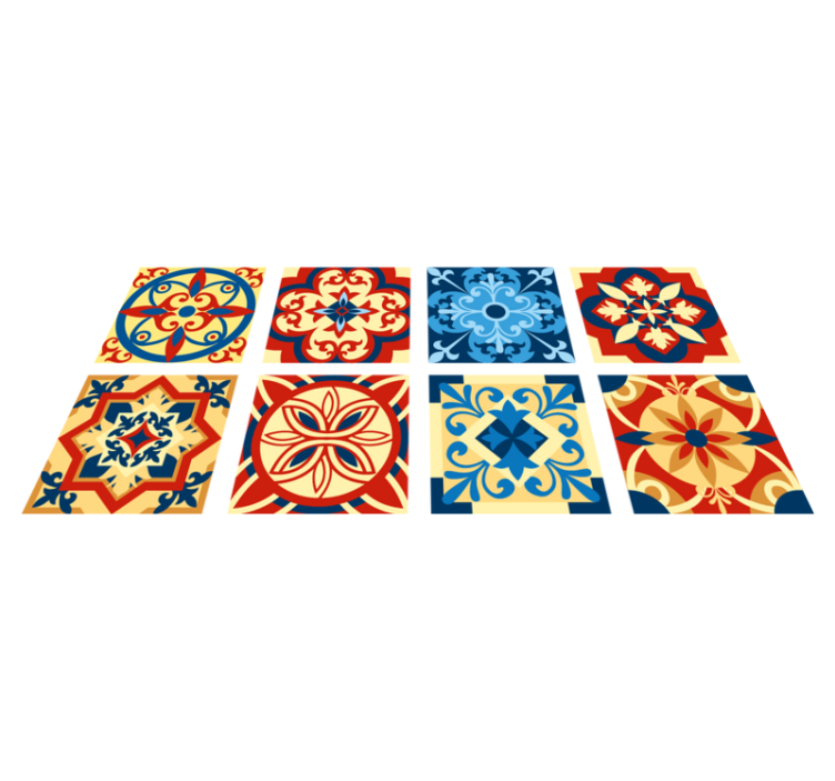 乙烯基厨房地毯与eraldo瓷砖相得益彰 - TenStickers