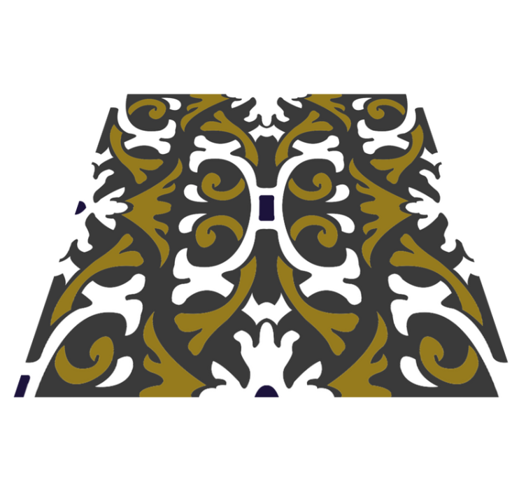 乙烯基厨房地毯复古米色花卉砖块 - TenStickers