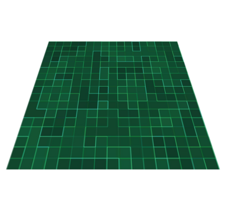 乙烯基厨房地毯抽象亮绿色马赛克 - TenStickers