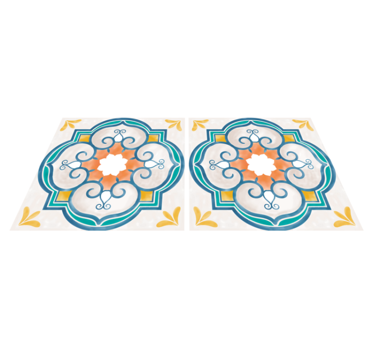 乙烯基厨房地毯与相似水泥形状 - TenStickers