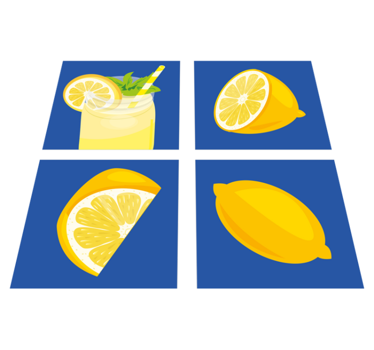 乙烯基厨房地毯柠檬汁瓷砖 - TenStickers