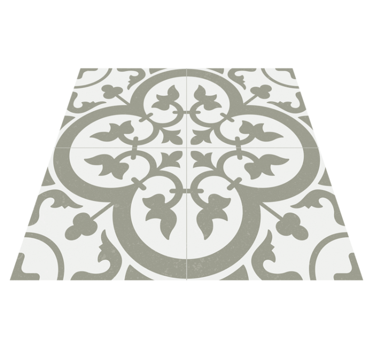 乙烯基厨房地毯摩洛哥风格常青雾色瓷砖 - TenStickers