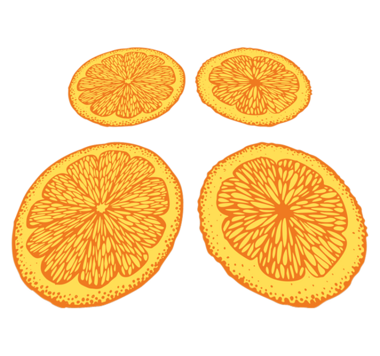 乙烯基厨房地毯橙色手绘图案贴纸包 - TenStickers