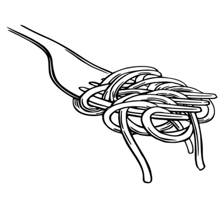 乙烯基厨房地毯意大利面叉雕刻风格 - TenStickers