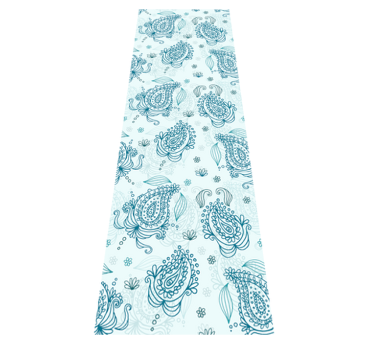 乙烯基厨房地毯花卉佩斯利冰箱 - TenStickers