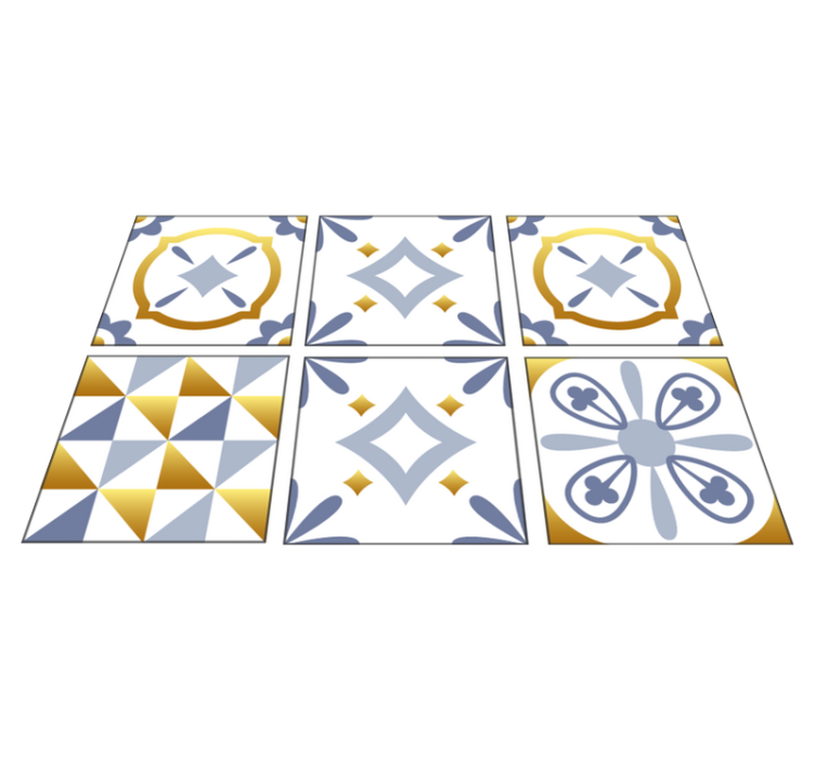 乙烯基厨房地毯金色效果瓷砖边饰 - TenStickers