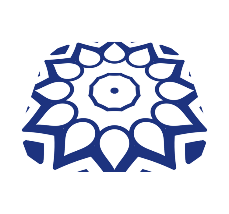 乙烯基厨房地毯 德尔夫特蓝曼陀罗花卉 - TenStickers