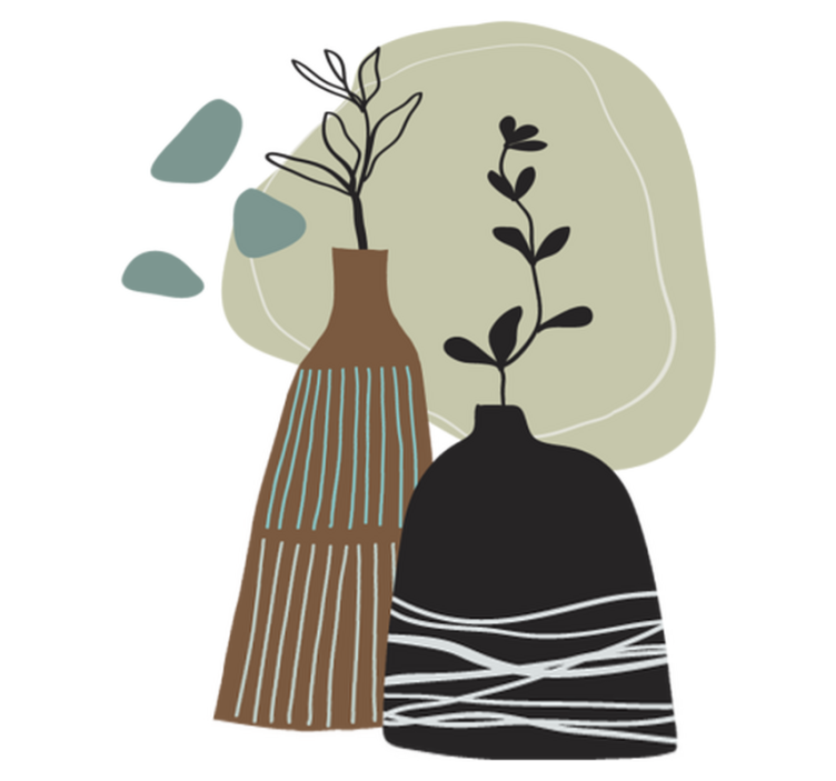 乙烯基厨房地毯与花瓶中的彩色叶子 - TenStickers