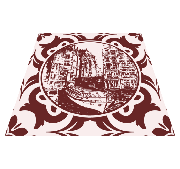 乙烯基厨房地毯适合运河房屋和船只 - TenStickers