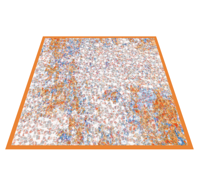 乙烯基厨房地毯呈现瓷灰色马赛克纹理 - TenStickers