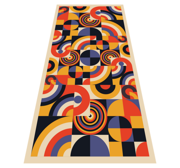 乙烯基厨房地毯色彩斑斓的包豪斯圆圈 - TenStickers