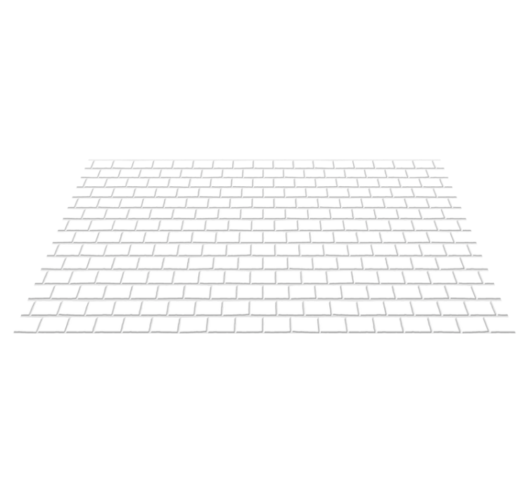 乙烯基厨房地毯白色砖纹理 - TenStickers