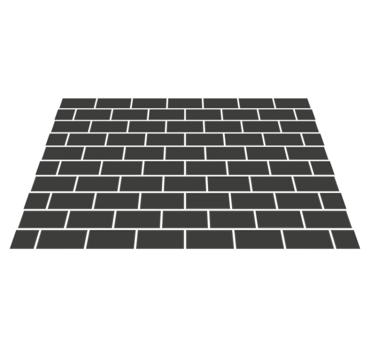 乙烯基厨房地毯深色砖块厨房贴纸 - TenStickers