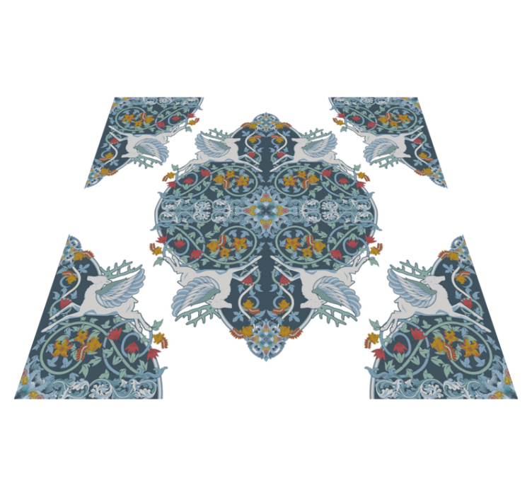 乙烯基厨房地毯花卉复古瓷砖 - TenStickers