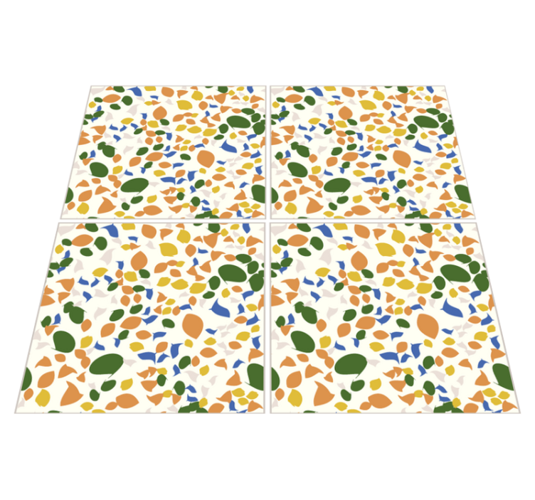 乙烯基厨房地毯仿大理石瓷砖 - TenStickers