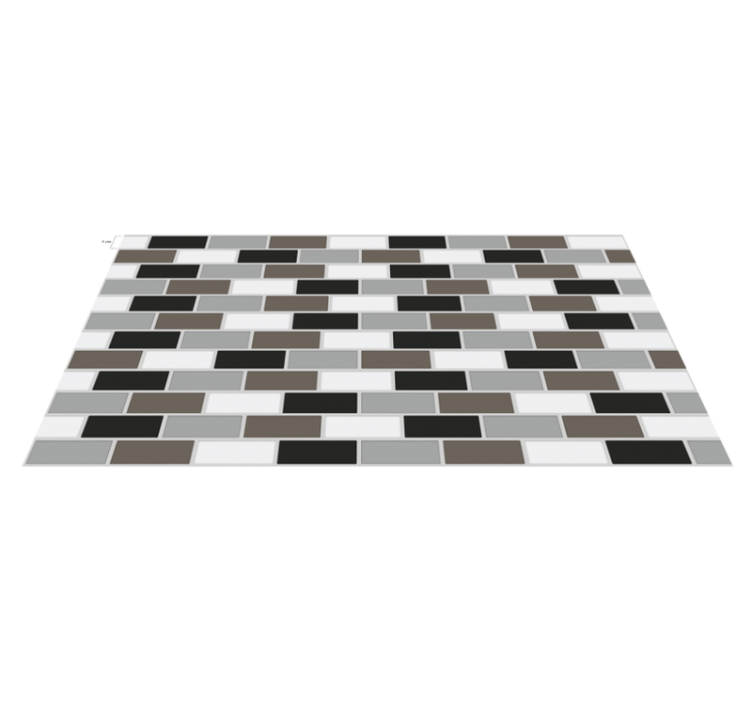 乙烯基厨房地毯灰色瓷砖边缘设计 - TenStickers