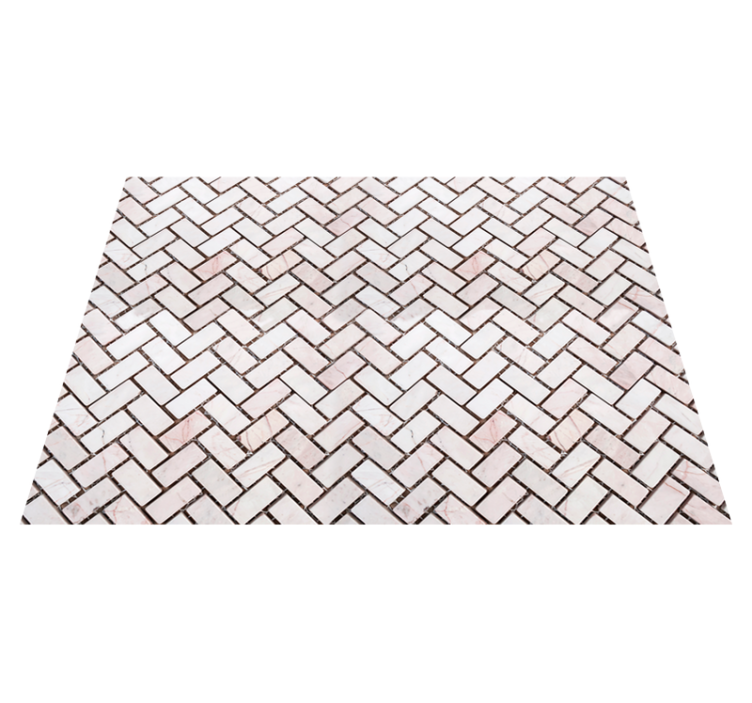 乙烯基厨房地毯仿人字纹大理石瓷砖 - TenStickers