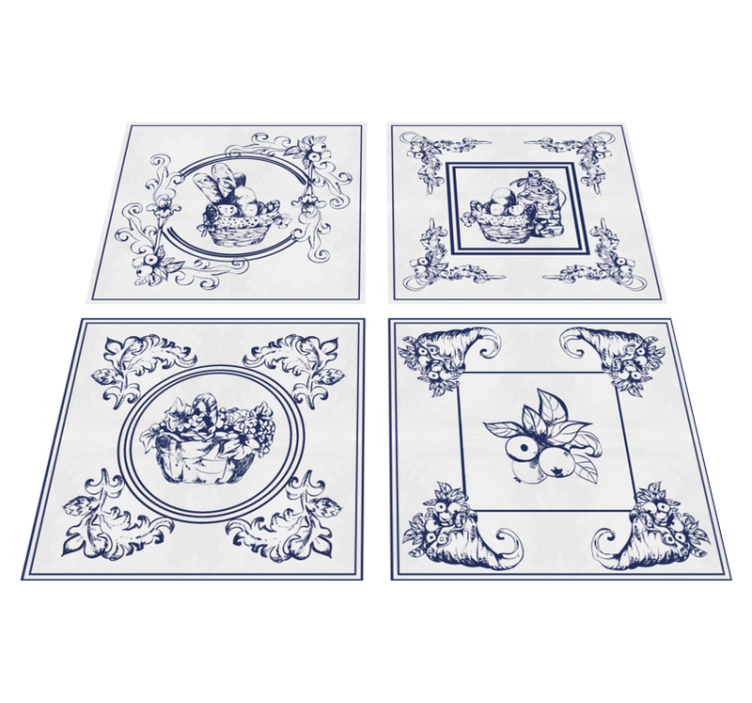 乙烯基厨房地毯搭配比利时陶瓷 - TenStickers