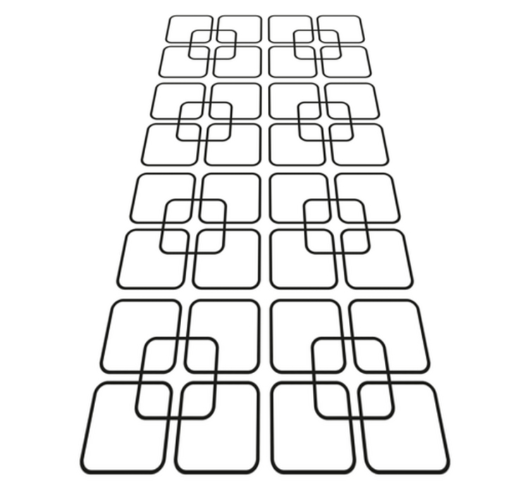 乙烯基厨房地毯黑色方块城市图案 - TenStickers