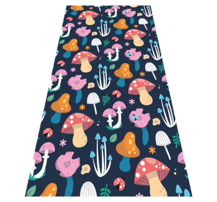 乙烯基厨房地毯蘑菇与瓢虫图案 - TenStickers