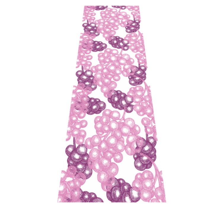 乙烯基厨房地毯手绘粉紫色葡萄 - TenStickers