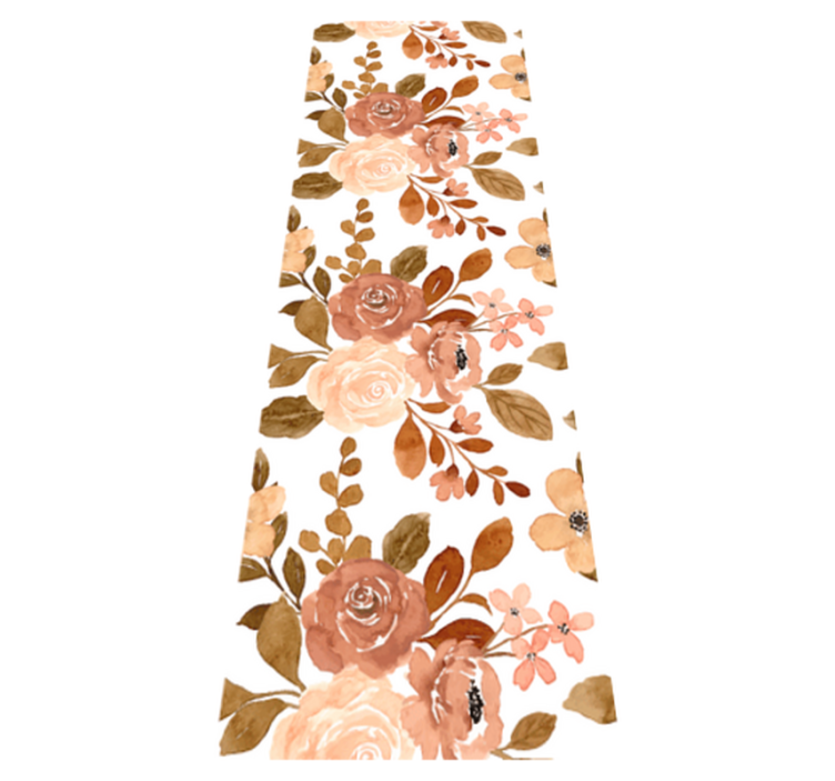 卧室乙烯基地毯优雅粉色柔和花卉 - TenStickers