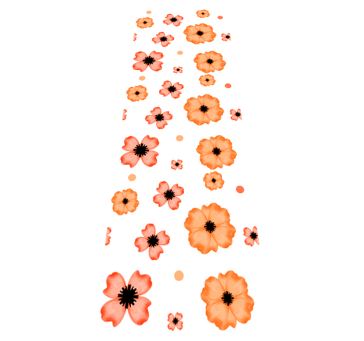 卧室乙烯基地毯橙粉色水彩图案 - TenStickers