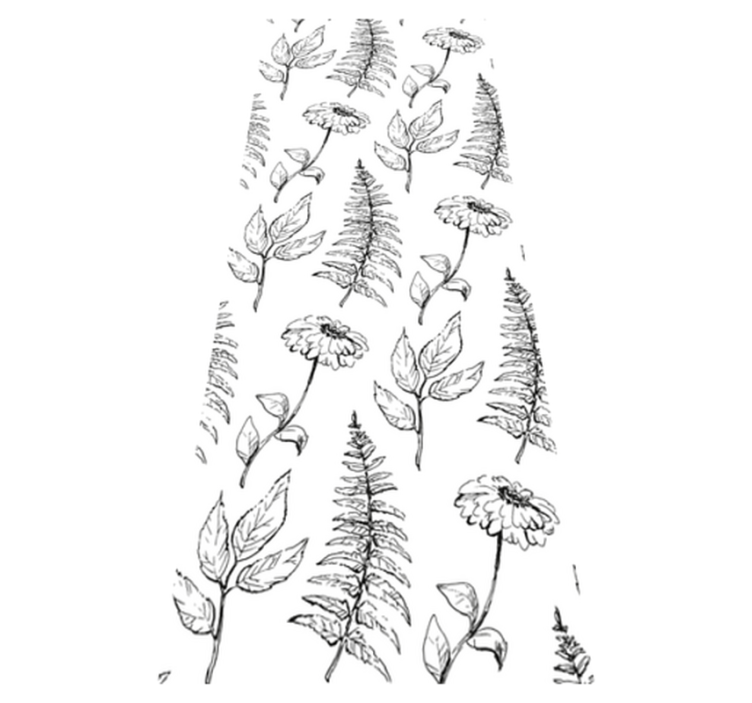 卧室乙烯基地毯简约黑白郁金香图案 - TenStickers